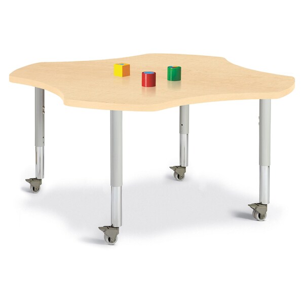 Berries Four Leaf Activity Table, Mobile, Maple/Maple/Gray